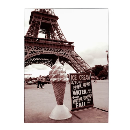Kathy Yates 'Eiffel Tower With Ice Cream Cone 2' Canvas Art,22x32